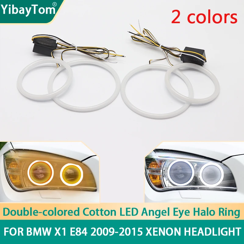 SMD Cotton Light Switchback LED Angel Eye Ring DRL Kit For BMW X1 E84 2009 2010 2011 2012 2013 2014 2015 Xenon Headlight
