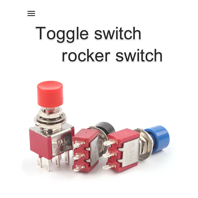 5PCS High Quality 6mm 3/6Pin 2 Position Mini Momentary Automatic return Push Button Switchl ON OFF 5A125V/2A250V Toggle Switch