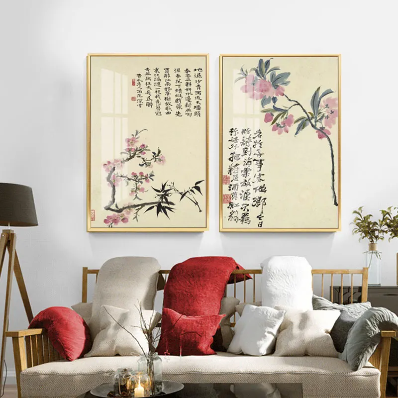 

China Style Posters Canvas Painting Flowers and Birds Animal Wall Art Pictures for Living Room Bedroom Home Decoration