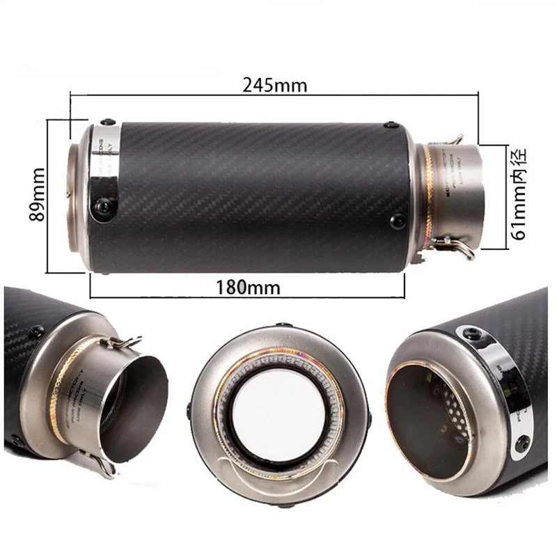 60mm 51mm Motorcycle Exhaust Pipe Yoshimura Escape Exhaust Pipe Silencer Muffler For S1000RR GSXR1000 R1 Z750 R6