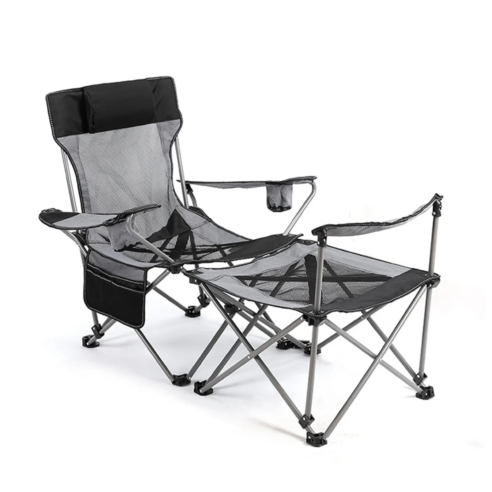 Double Folding Portable Camping Chair Foldable Chair With A 2-in-1 Travel Bag For Beach Terrace Picnic Backyard Pool Park