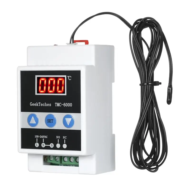 TMC-6000 110-240V Guide Rail Thermoregulator Digital Temperature Controller Thermostat Refrigeration Heating Temperature Control