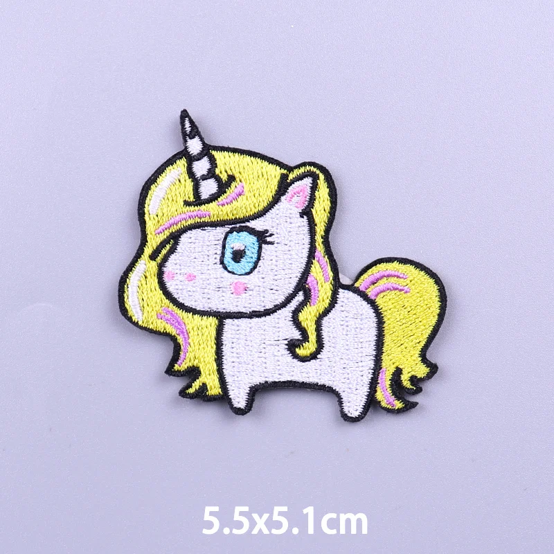 Cute Cartoon Animal Patch Iron On Patches For Clothing Stickers Unicorn Embroidery Patches On Clothes Applique For Clothes Badge