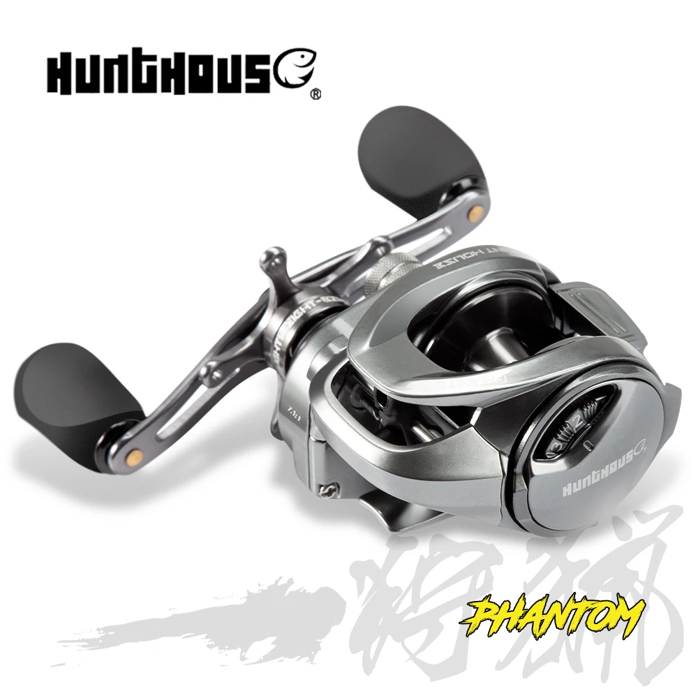 

Hunthouse 2023 New Baitcasting Reel Phantom 7.1:1 Gear Ratio 15lb\140m 8KG Max Drag 5+1 BBs Long Casting Fishing Reel