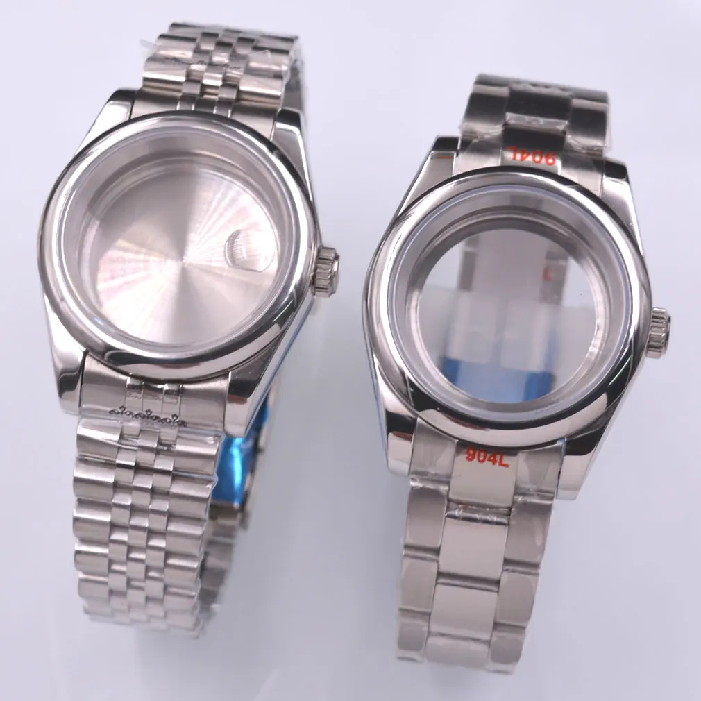 

36mm / 39mm Watch Case Fit NH35 NH36 ETA 2836 2824 Miyota 8205 8215 Movement Stainless steel strap Sapphire glass case