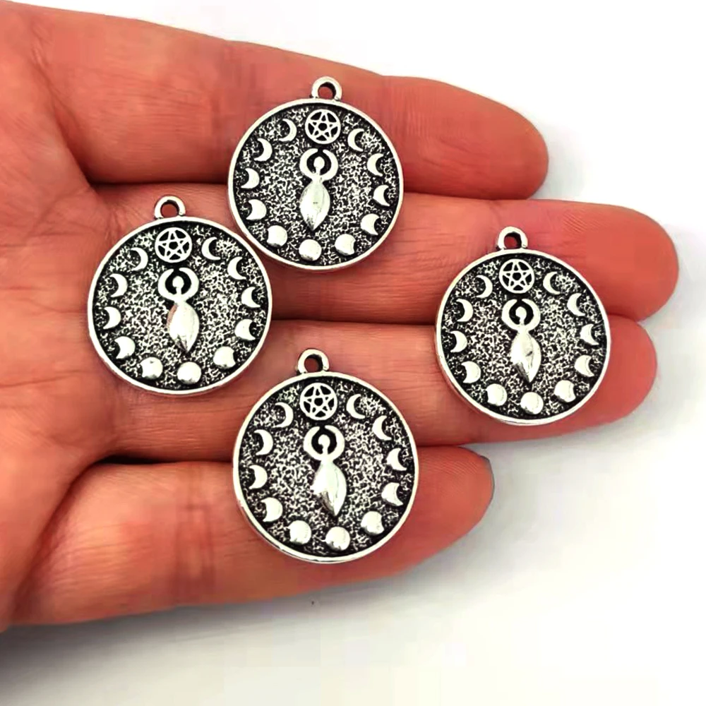 5pc Eclipse Moon goddess pagan pendant charm For DIY Women Yoga Nymph Moon Change Pendant charms Jewelry Fertility Accessories