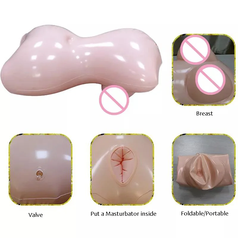 Half Body Inflatable Sex Dolls Males Masturbator Holder Big Ass Handfree Portable Sex Toys for Mens Masturbation Adult Toys