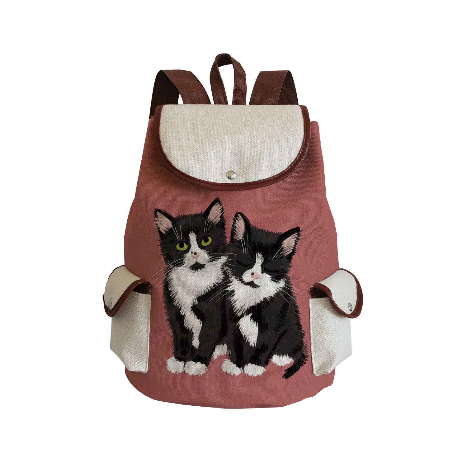 Womens Printed Backpack Cat Animal Large Capacity Eco Reusable Casual Bags Custom Pattern Print Handbags Teens Backpack Travel