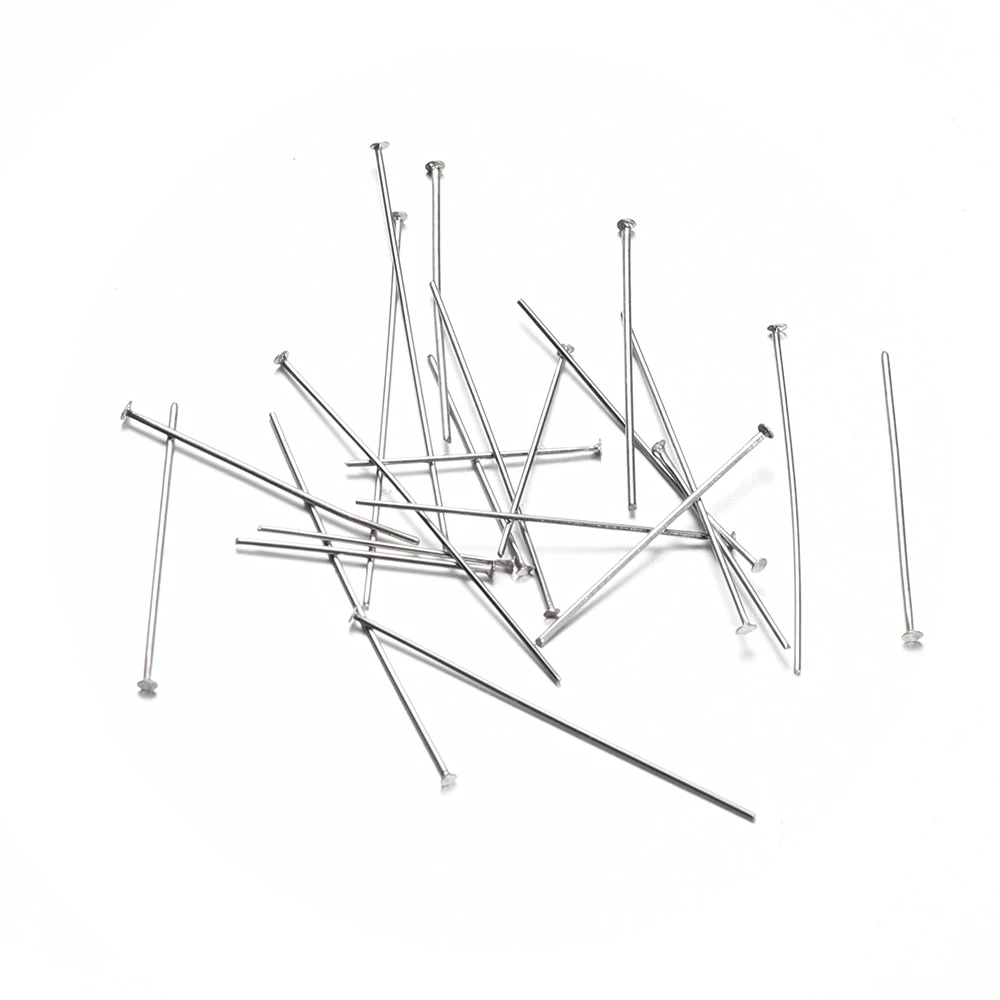 100Pcs 15/20/25/30/35mm Stainless Steel Straight T Head Pins Needles for DIY Jewelry Making Earring Findings Bulk Supplies