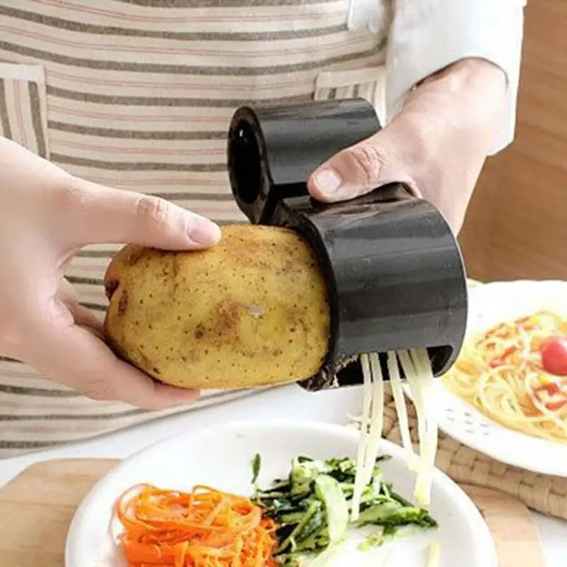 

Double-head Spiral Slicer Grater Zucchini Noodle Pasta Spaghetti Maker Vegetable Cutter Peeler with Knife Sharpener Grindstone