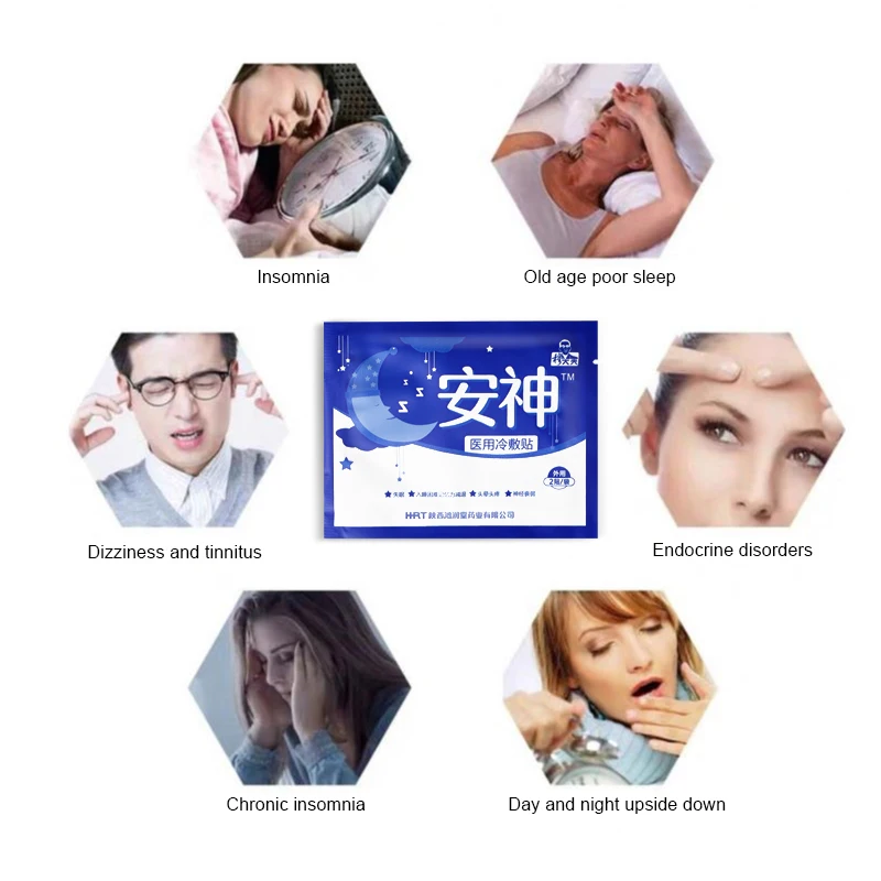 2/6/10pcs Insomnia Treatment Patch Help Sleeping Plaster Relieve Anxiety Headache Neurasthenia Soothing Relax Body health Care
