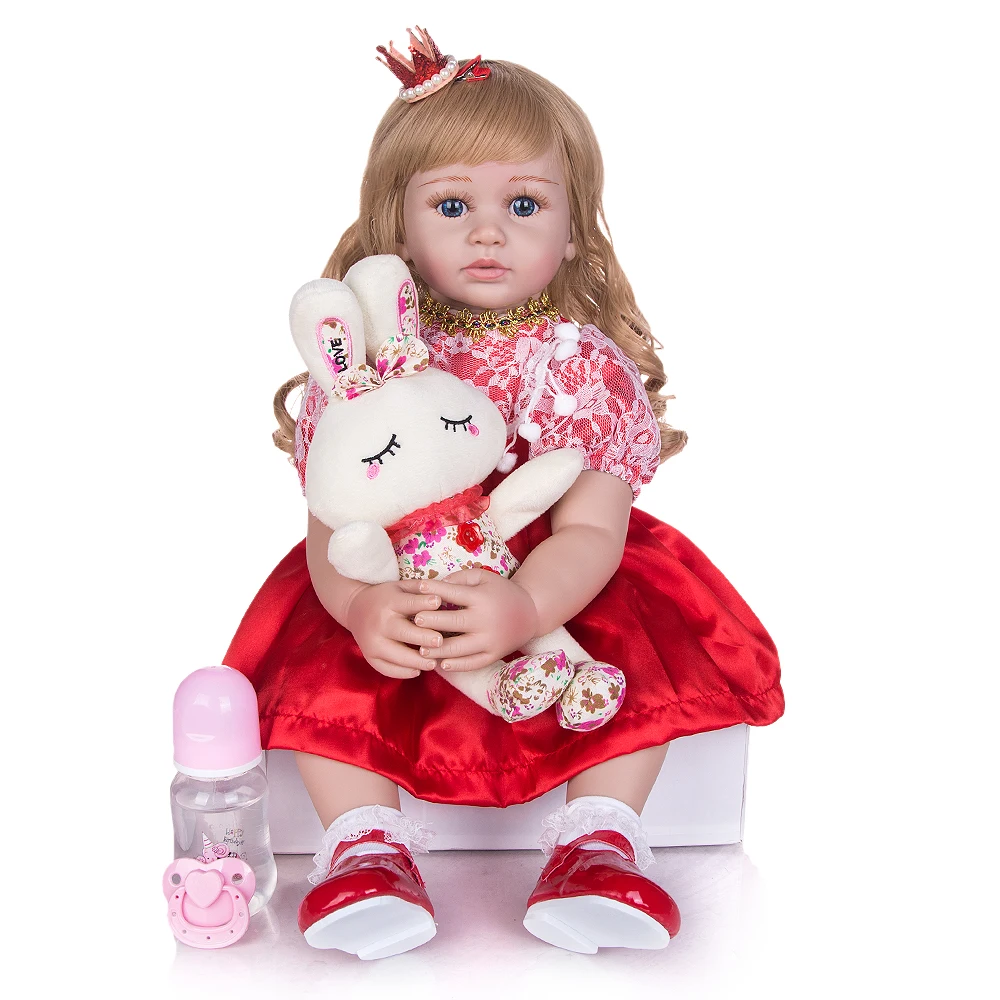 

bebes Reborn Baby Doll Toys 24'' 60 cm Silicone Soft Reborn Princess Doll For Whosale Kids Birthday XMAS Gift Menina Baby Toys