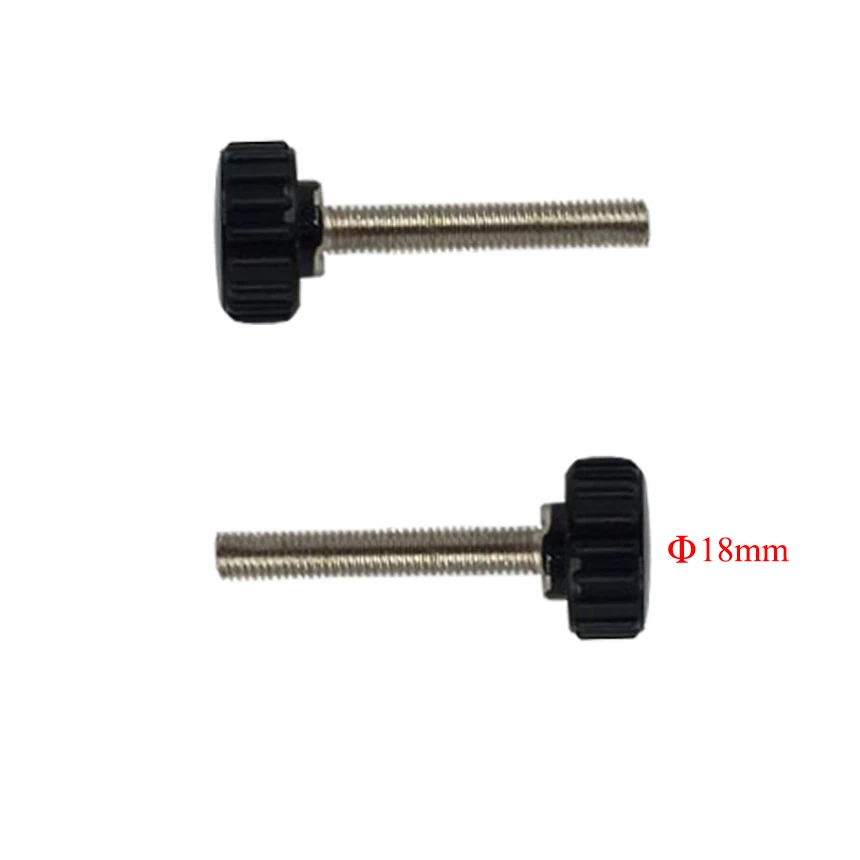 M4 M5 M6 Thread OD 25mm 30mm 35mm 40mm 45mm 50mm Length 18mm Head Diameter Male Screw On Thumb Handle Clamping Knurled Grip Knob