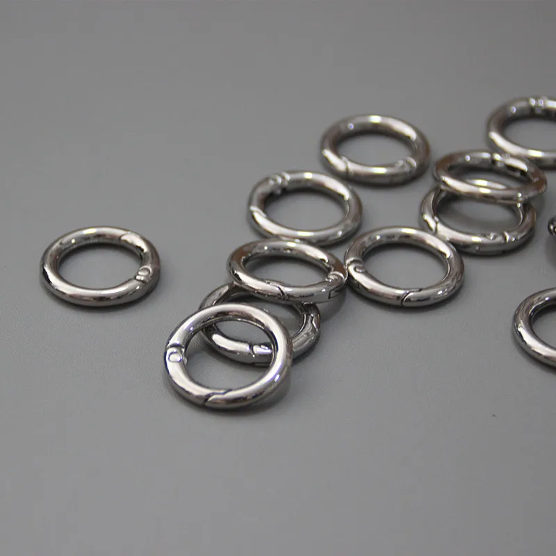 Anillo redondo de lujo hecho a mano para mujer, accesorio para bolso de Metal, accesorio para Llavero artesanal, gancho conectado, cierre de hebilla