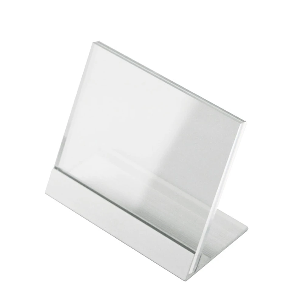 5 Units L Style Coutertop Aluminium Desk Sign Holders Table Menu Price Tag Display Stands Label Holder Acrylic Photo Frame Stand