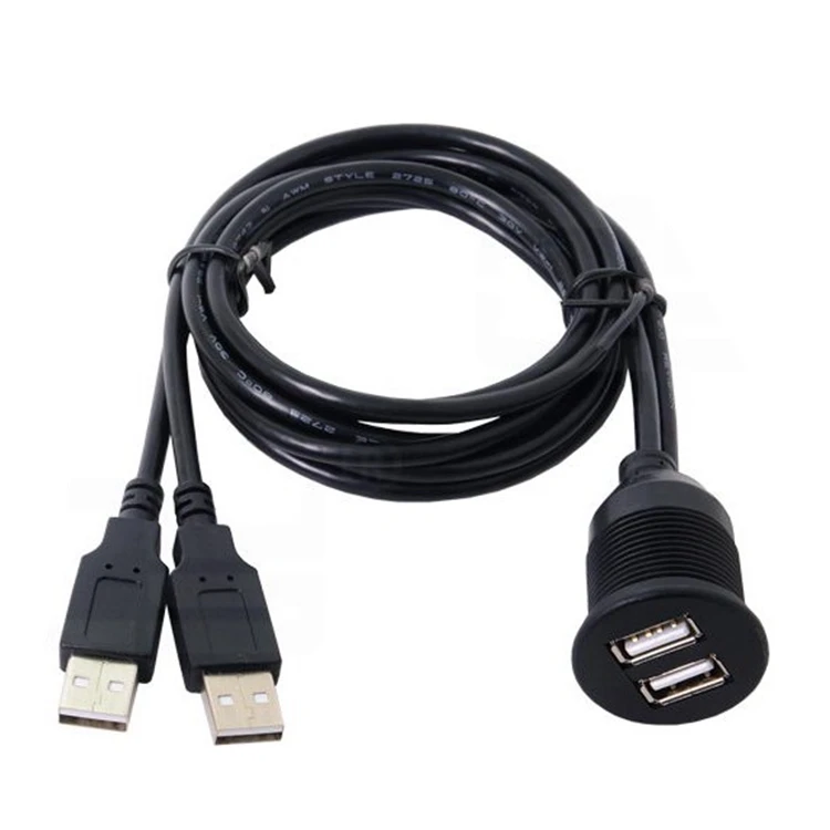 FVH Automobile motorcycle ship dashboard with bracket dual USB 2.0 HD male to female waterproof 1m 2m