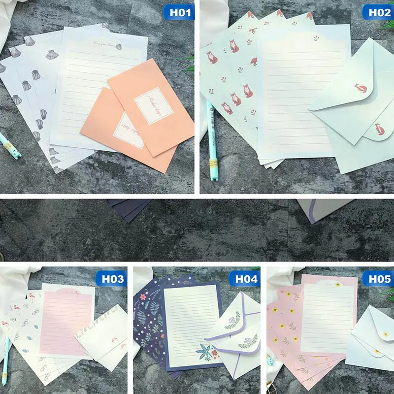 Brief Set Karte Brief Umschlag Papier Koreanische Schreibwaren Kreative Ästhetische Schöne Kleine Frische Duft Papier Umschlag