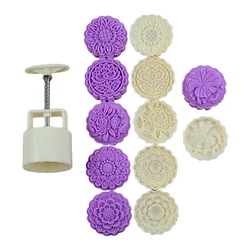 Plastic Mooncake Mold 100g 3D Flower Stamp Cookie Cutter Cake Mold Hand Pressure XX9B