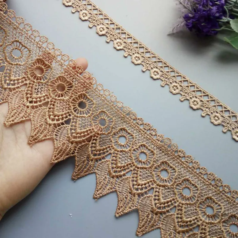 3 Yards 9 CM Lace Trim Lace Applique Gold Polyester for Clothes Textiles Apparel Sewing Craft Lace Fabric Decoration Dress New