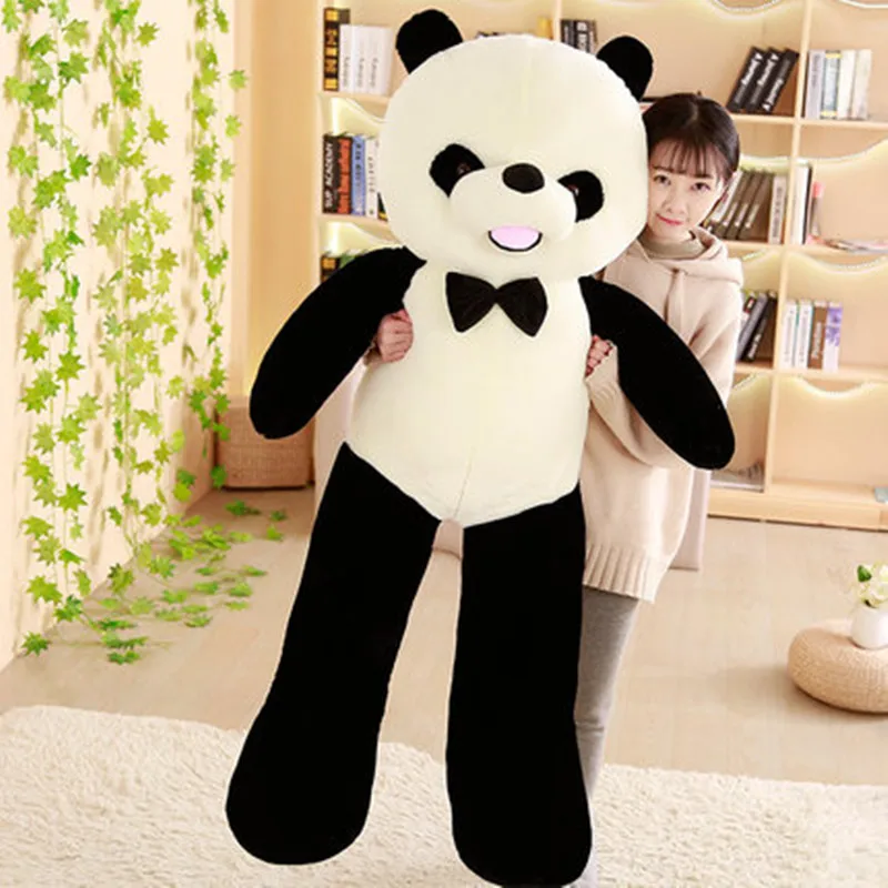 One Piece Black and white panda doll plush toy soft bear sleeping pillow doll  female cute bed hug bear dolls 4 size