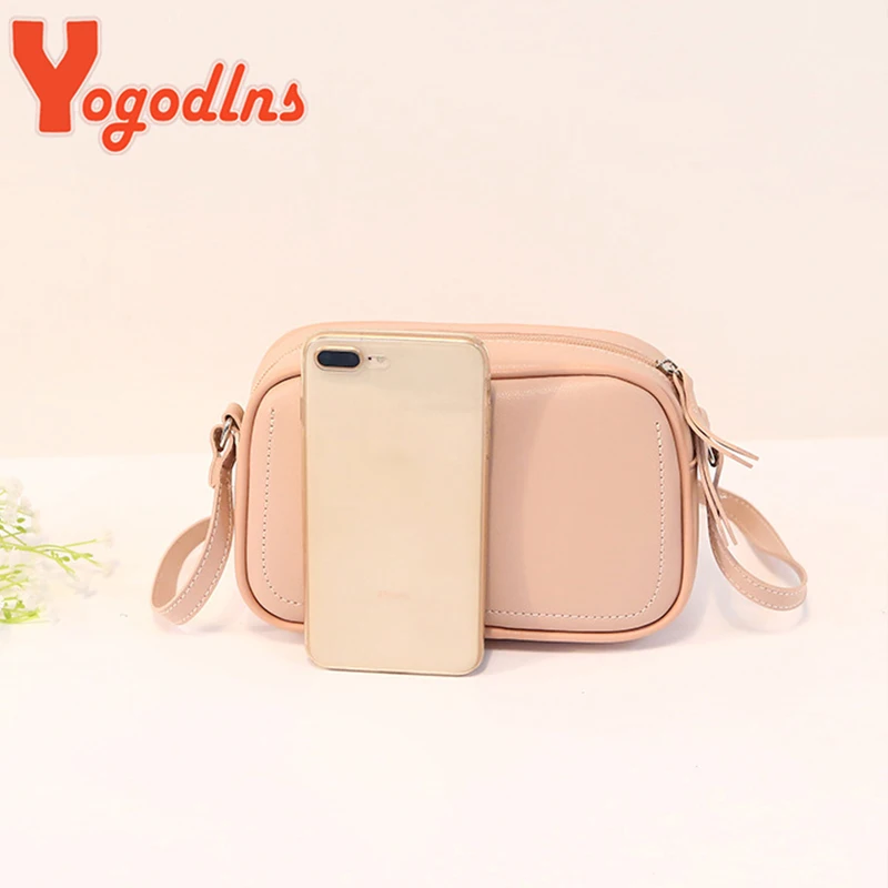 Yogodlns Sling Shoulder Bags PU Leather Vintage Crossbody Bags Women High Quality small square solid color purse for summer