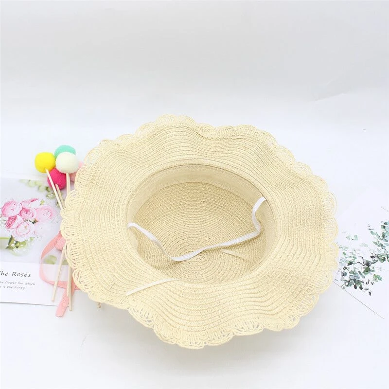 Summer Baby Flower Breathable Hat Straw Hat With Handbag Bags Kids Hat Boy Girls Sun Visor UV protection panama Hat gorras