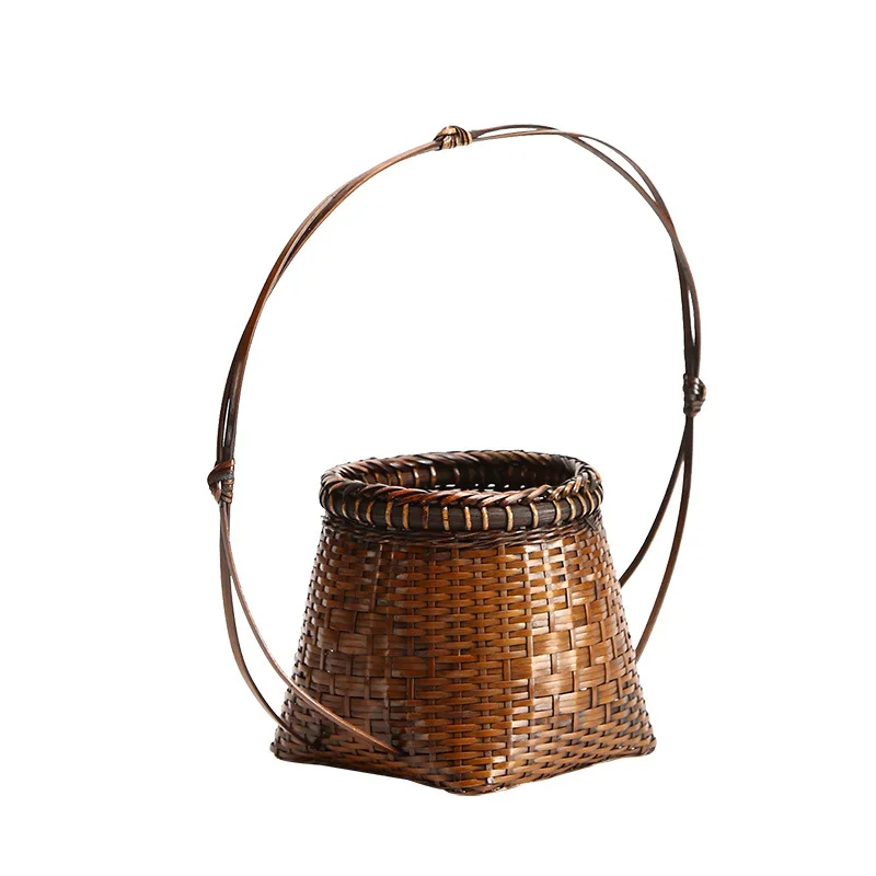 BAODETEA-Bamboo Flower Basket, Weaving Flower Arrangement, Tea Ceremony, Zen Tea Room, Study Hotel, Chinese