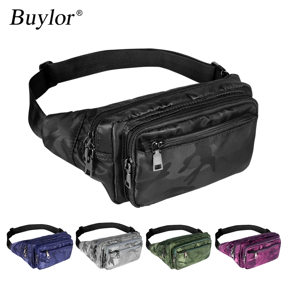 Buylor Waist Pack Sports Men Bag Hot Belt Bum Bag Camouflage Waist Bag Fanny Pack Unisex Bum Bag Waterproof Phone Wallet Pouch