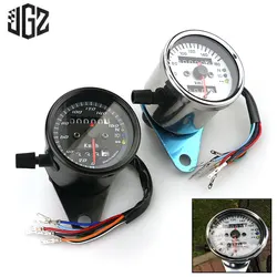 12V Motorcycle Mechanical Double Odometer Tachometer LED Indicator Speedometer Universal For Honda Kawasaki KTM Yamaha Suzuki