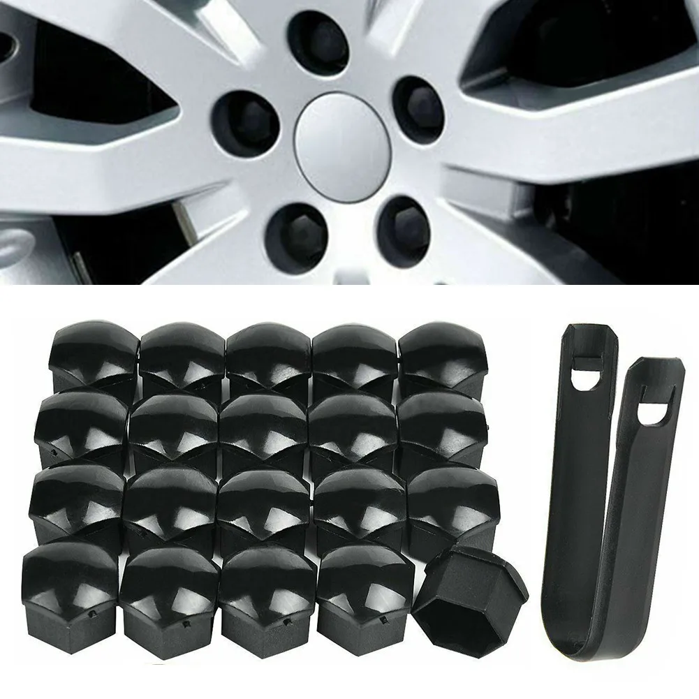 20pcs 22mm Black Car Wheel Nut Bolt Covers ABS Cap For Range Rover For Vauxhall Protect Your Vehicles Nuts From Rust And Enhance