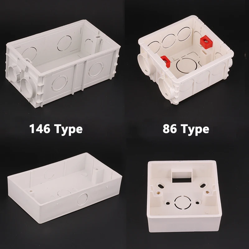 86 Type Household Concealed 146 Type Wall Power Switch Socket Bottom Box White Flame Retardant Junction Box
