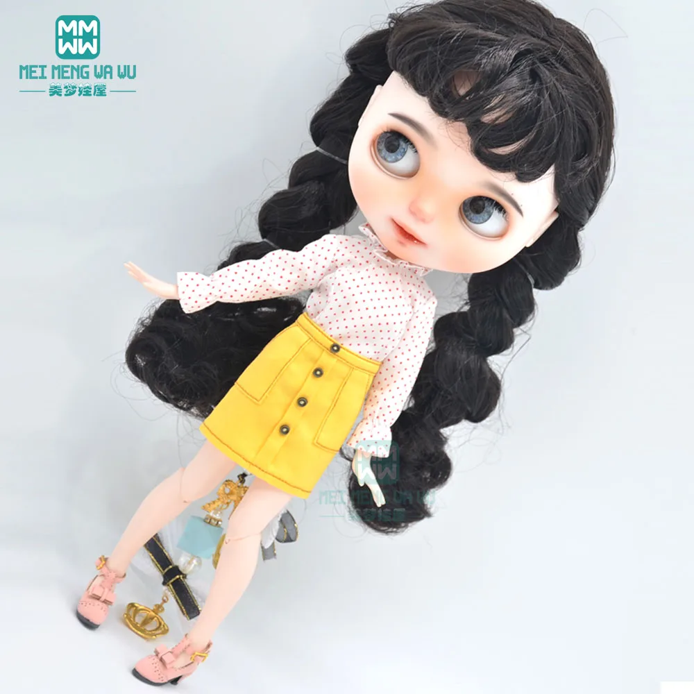 2020 new Blyth doll Clothes fashion turtleneck shirt, mini skirt for  Blyth doll ClotAzone OB23 OB24 1/6 doll accessories