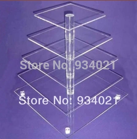 

Free Shipping Good 5 Tier Square Acrylic Wedding Cake Stands, Lucite Cup Cake Stand