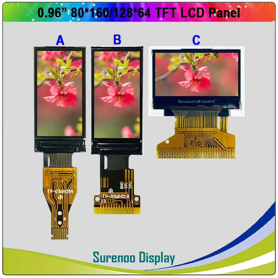 

0.96" inch 80*160 / 128*64 Serial SPI / 8_Bit MCU TFT LCD Module Display Screen Panel LCM Build-in ST7735 Driver