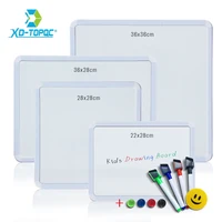 4 Styles Magnetic Whiteboard 1pc PVC Frame Message White Board On Fridge Round Angle Decoration Message Drawing Board For Notes