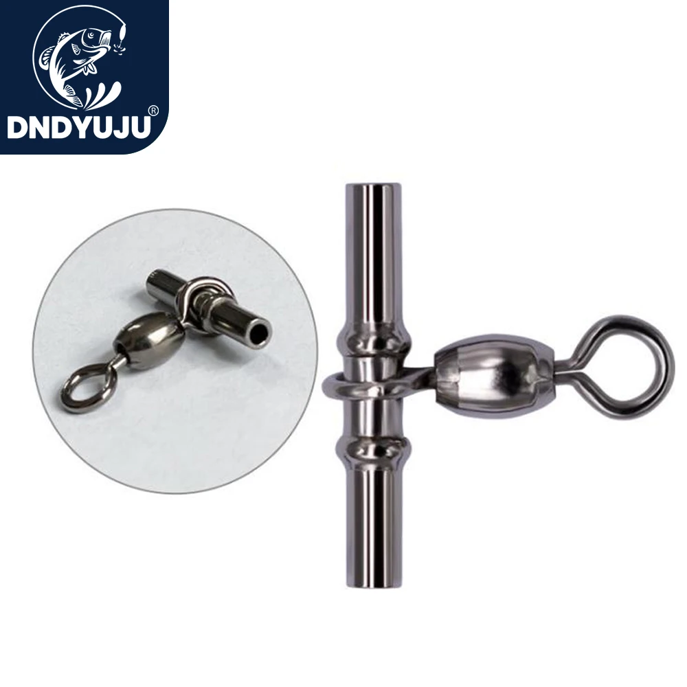 DNDYUJU 10pcs Swivel Sleeves 3-way Fishing Swivels Crane Swivel Cross Line Fishing Connetor Saltwater Terminal Tackle