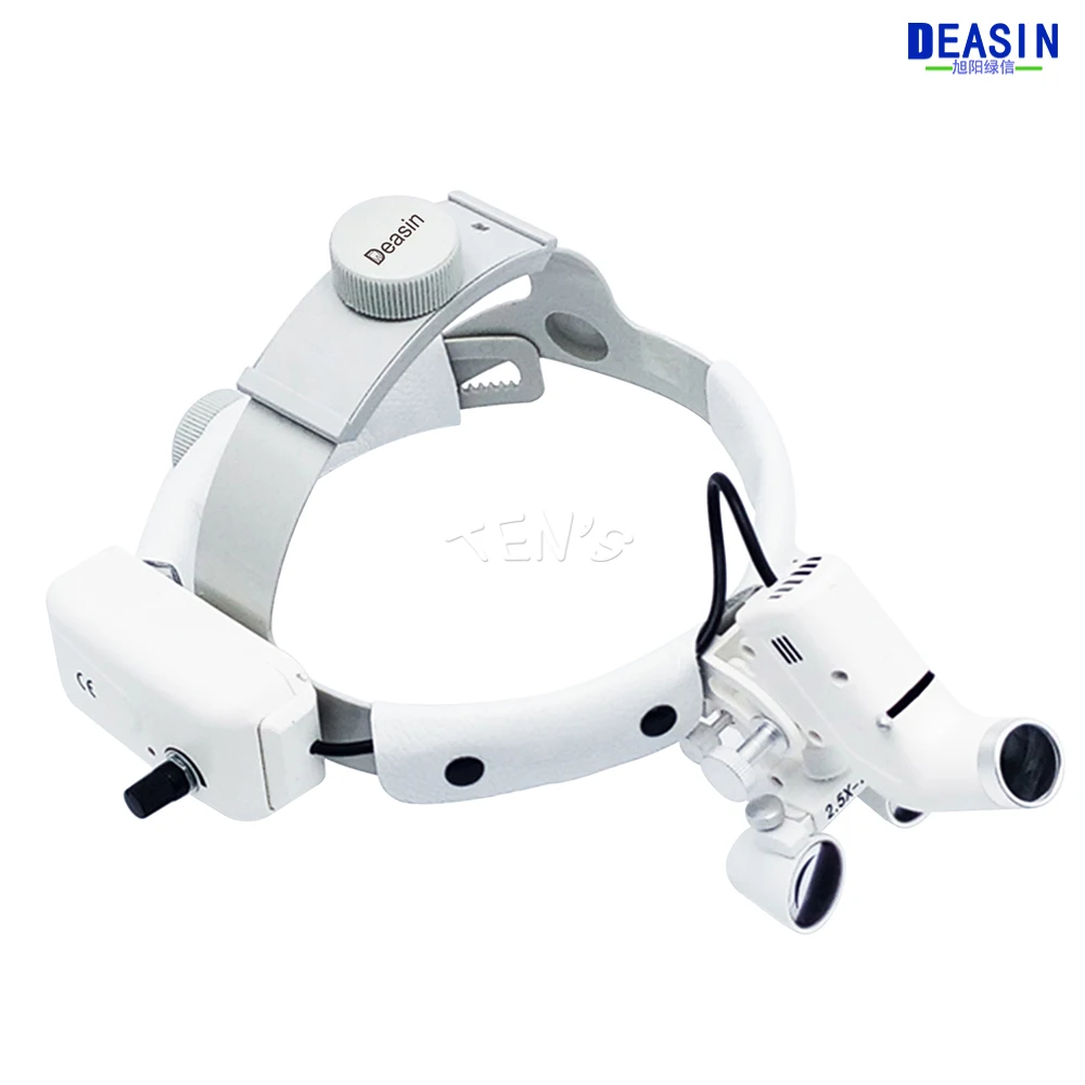 New 2.5 x Dental Loupes with Head Light Lamp Head wear surgical loupes with high intensity Headlight AC/DC With Loupes