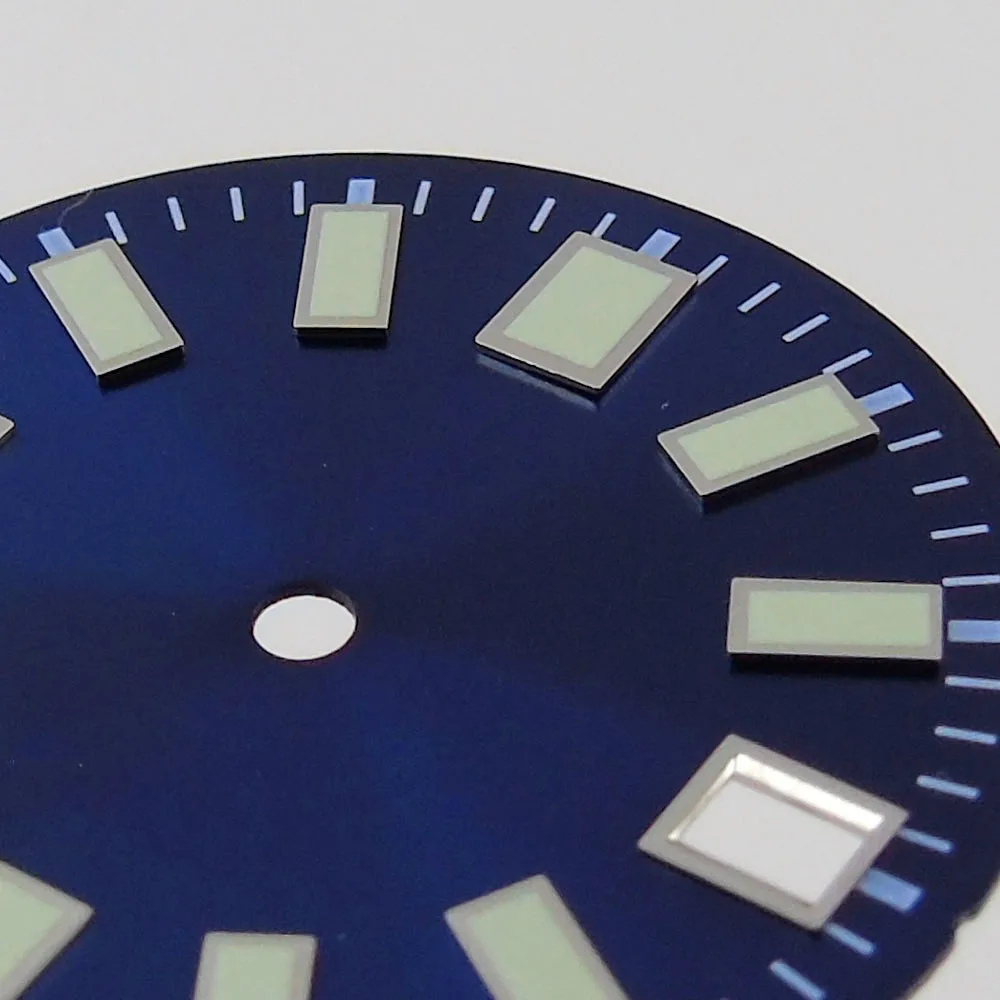 Riparazione parti orologio da polso 29mm nero Sterile quadrante lancette verde luminoso con datario