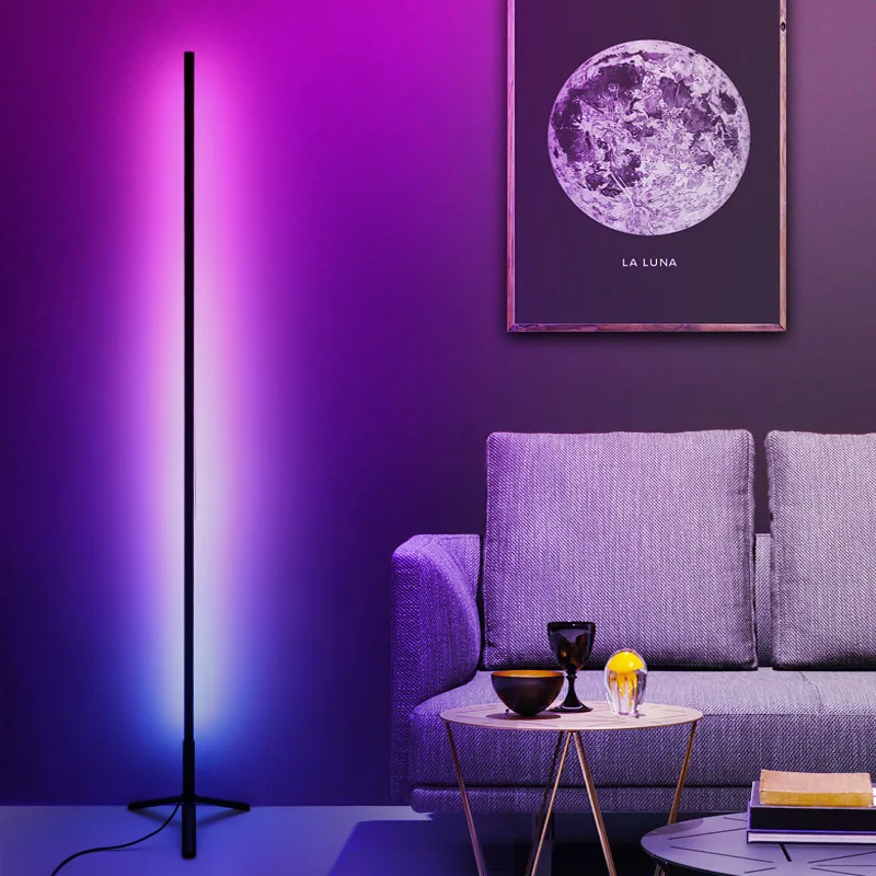 

Net red wall corner floor lamp led atmosphere remote control switch modern aesthetic design style RGB living room light stand