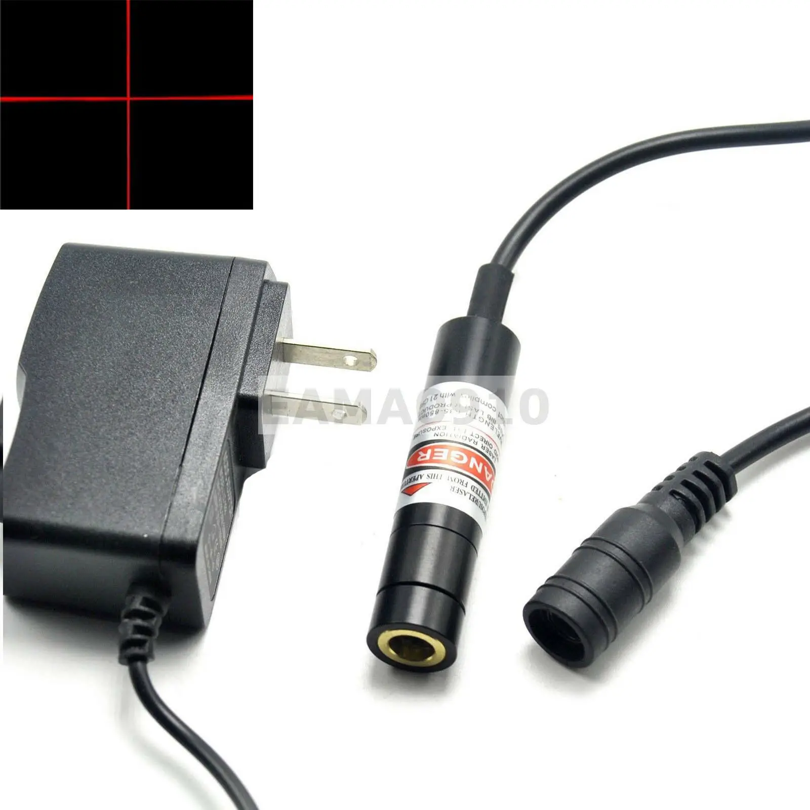 Focusable 650nm 20mW Red Cross Laser Module  High Precision Laser Light w/Adapter