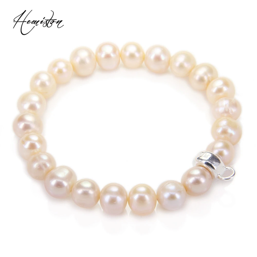 Thomas Yellow Freshwater Pearls Bead Bracelet with a Charm Carrier, Width 10mm, Jewelry Gift for Women Drop shipping TS B630