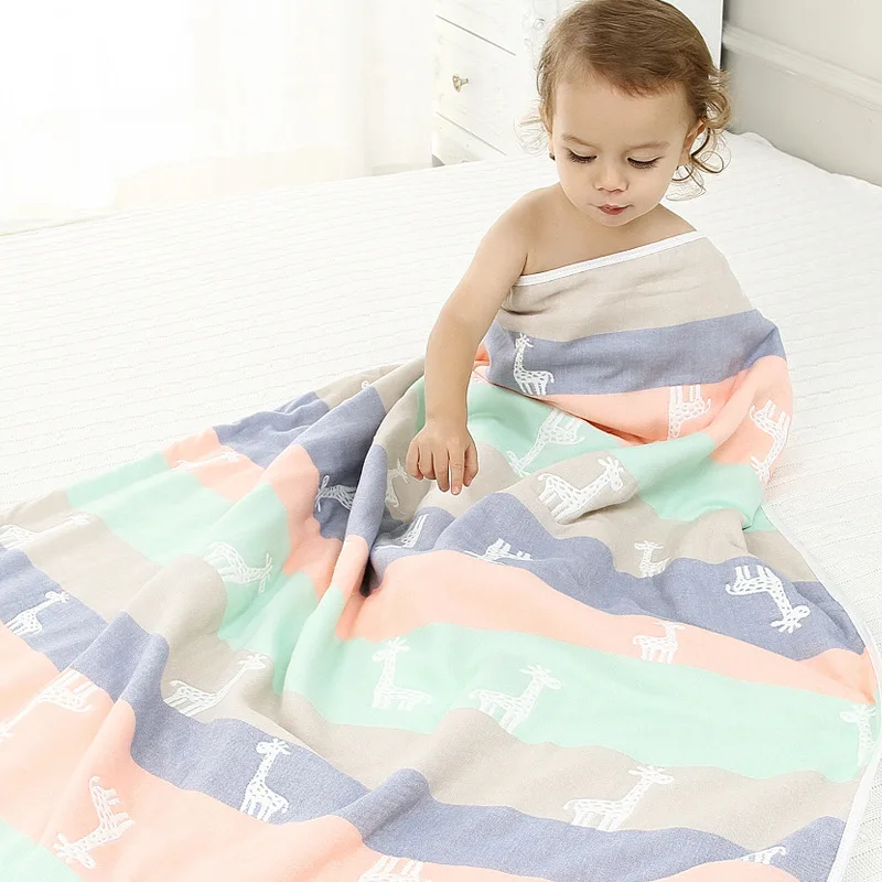 Newborn Baby Swaddle 100% Muslin Cotton 6 Layers Baby Bath Towel Newborn Blankets Bebe Receiving Blankets Infant Wrap 80*80cm