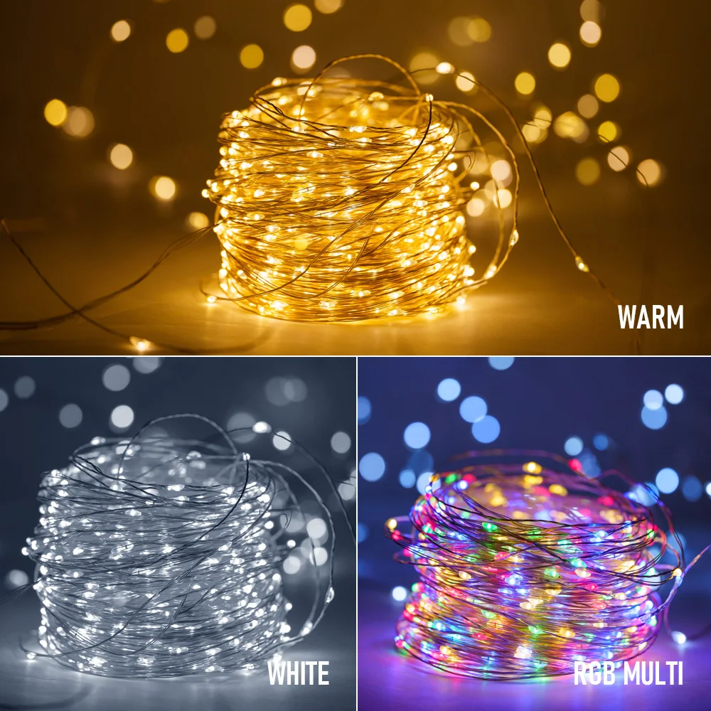 2021 Solar Garden Lights Outdoor LED Solar Energy Street Garland Fairy String Lights For Garden Party Christmas Decoration Lamps