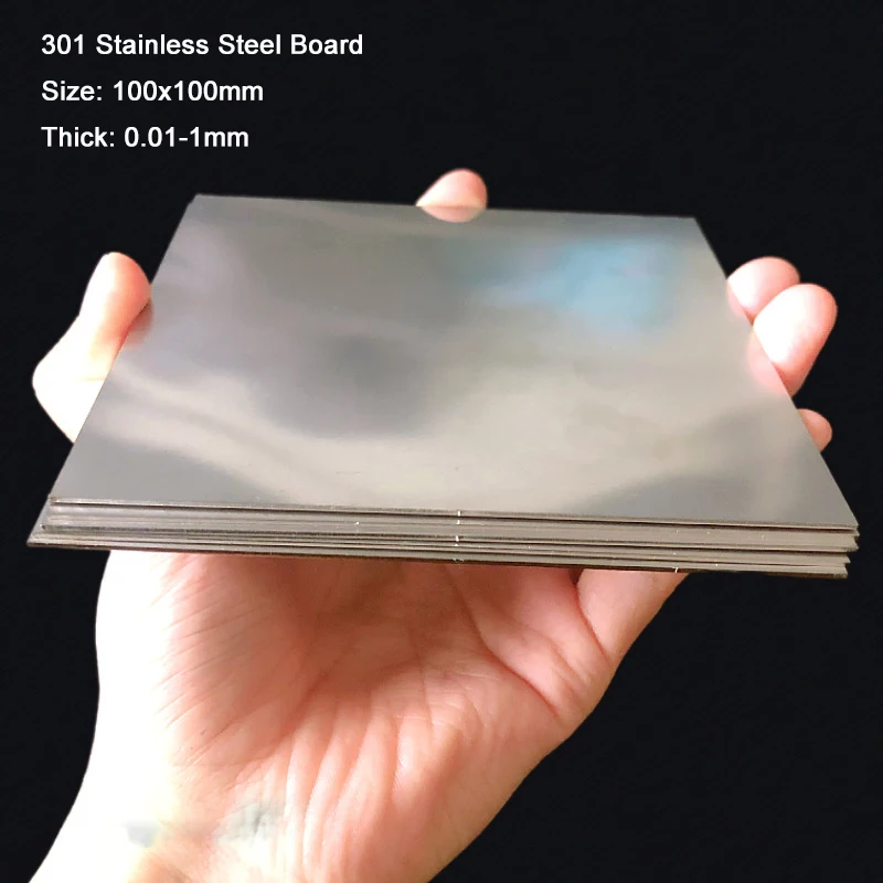 

1Pcs 301 Stainless Steel Board spring stainless SUS301 Metal Sheet Plate 100x100mm*Thick 0.01-1mm Anti-corrosion DIY Material