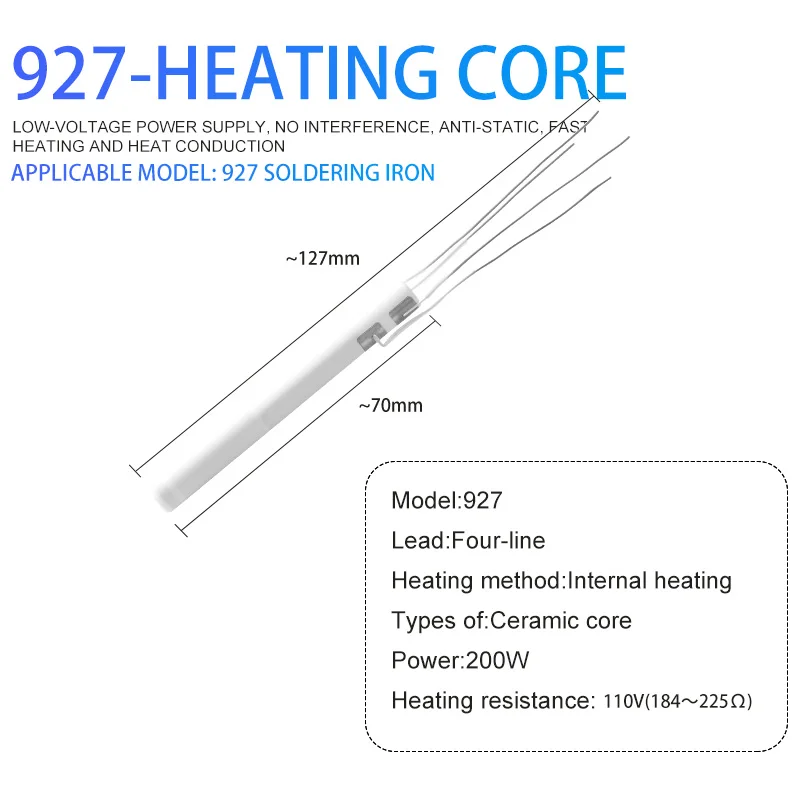 60W 90W 100W 200W Electric Soldering Iron Heat Core Adjustable Temperature Internal Ceramic Tool Parts For 907 926 927 936