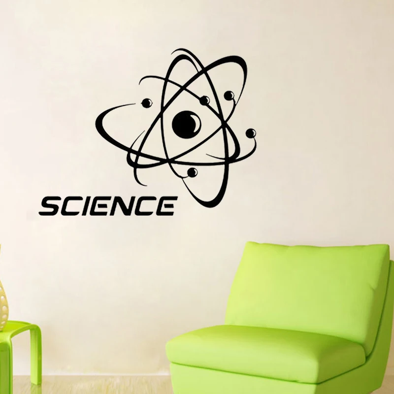 SCIENCE Molecular Atomic Structure Wall Sticker School Laboratory Decoration Creative Kids Children Rooms Art Decal Poster