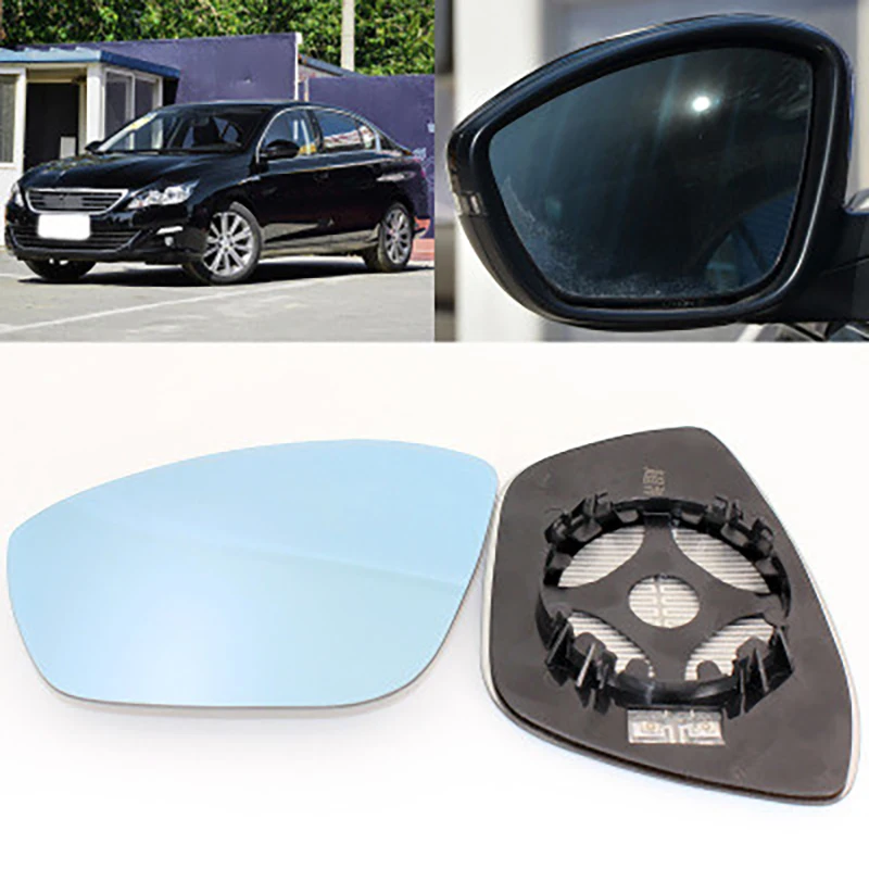 

Large Vision Car Blue Side Rearview Mirror Glare Proof LED Lamp Heated Turn Single for Peugeot 408 2009-2020