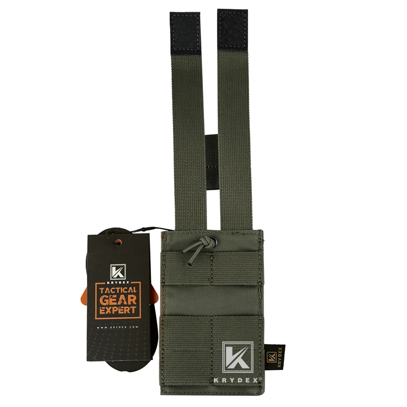 KRYDEX Tactical 5.56 .223 Single Modular Magazine Pouch Open Top MOLLE Holder For M4 M16 Paintball Shooting Hunting Ranger Green