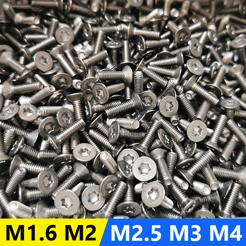 

20Pcs ISO14581 Titanium Screws M1.6 M2 M2.5 M3 M4x3/4/5/6/7/8/9/10/12/15 Flat Head Bolt T5 T6 T8 T10 T20 Driver Ti GR2