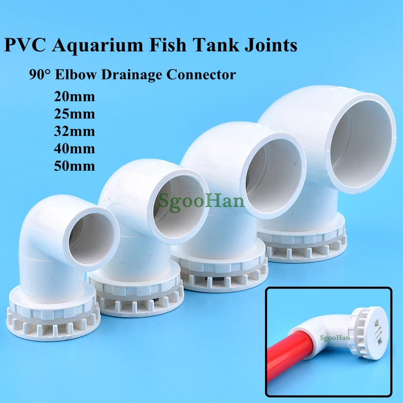 1PC ID 20~50MM PVC Pipe Aquarium Fish Tank Straight Drainage Connectors Overflow Thread Home DIY Water Tank Supply Elbow Joints